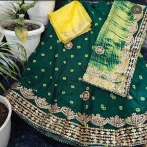 Orange Printed Chaniya Choli for Women