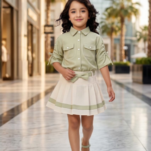 Kids Floral Appliqué Shirt & Palazzo Co-Ord Set