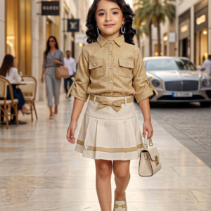 Girls Floral Appliqué Co-Ord Set with Palazzo Pants