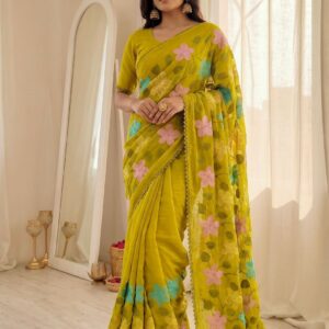 Women's Chiffon Floral Saree